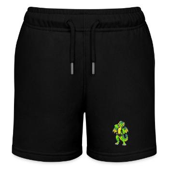 Green dragon hero in leather look - Kids Organic Sweat Shorts by Stanley/Stella - black - Front