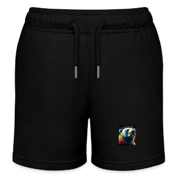 Eisbär Portrait Polar bär - Kinder Organic Joggingshorts Mini Bolter von Stanley/Stella - Schwarz - Vorne