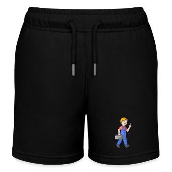 Comic Handwerker - Kinder Organic Joggingshorts Mini Bolter von Stanley/Stella - Schwarz - Vorne