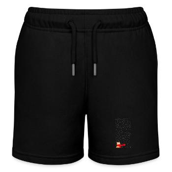 Schneekatze getigert (lang) - Kinder Organic Joggingshorts Mini Bolter von Stanley/Stella - Schwarz - Vorne