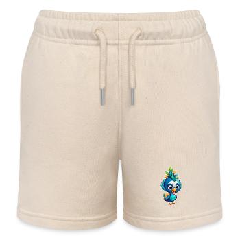 Niedlicher kleiner Pfau - Kinder Organic Joggingshorts Mini Bolter von Stanley/Stella - Natur - Vorne