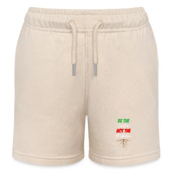 Be The Solution Not The Pollution - Kids Organic Sweat Shorts by Stanley/Stella - soft Ecru - Front