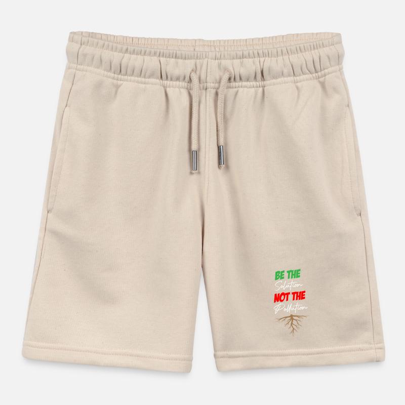 Be The Solution Not The Pollution Kids Organic Sweat Shorts by Stanley/Stella