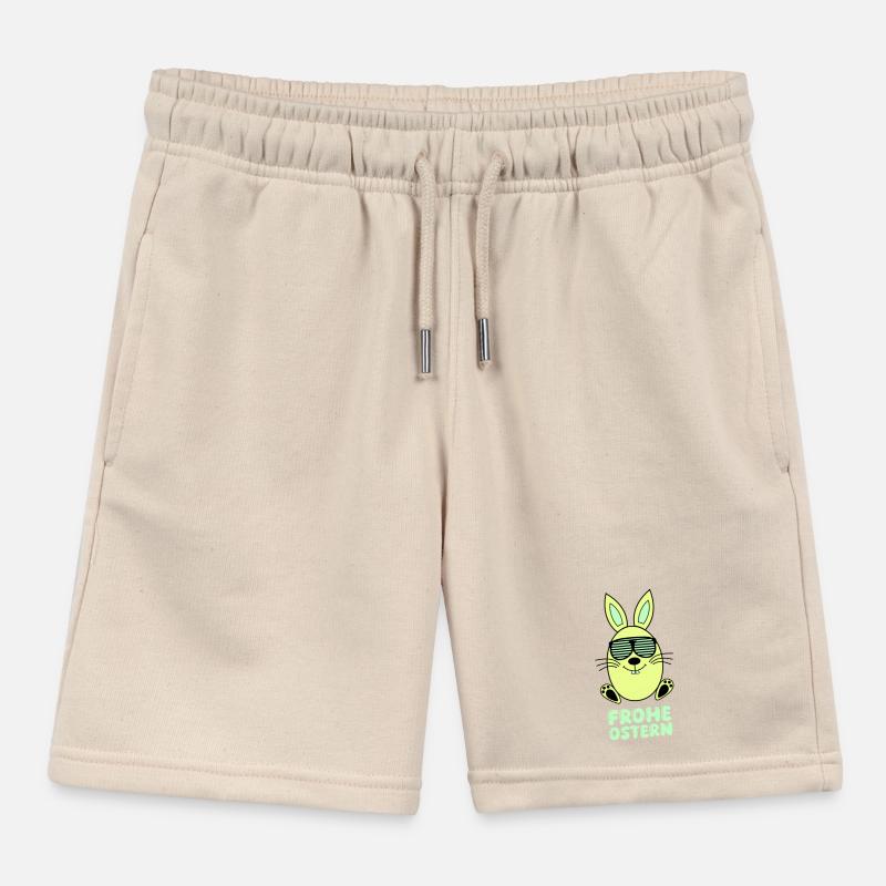 Happy Easter Bunny Kids Organic Sweat Shorts by Stanley/Stella
