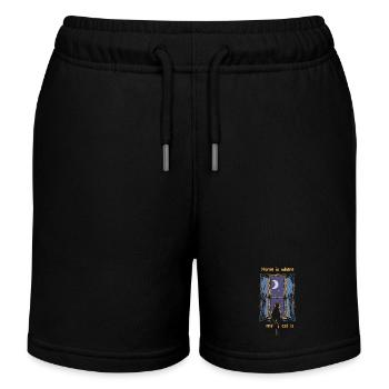 Home is where my cat is - Kids Organic Sweat Shorts by Stanley/Stella - black - Front