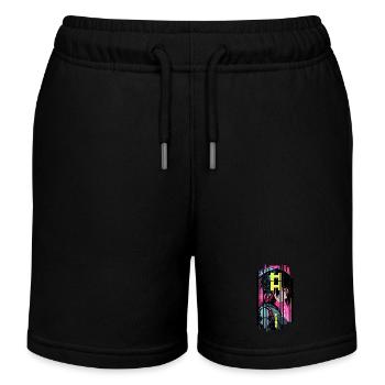 Cyborg Woman Futuristic Symbol - Kids Organic Sweat Shorts by Stanley/Stella - black - Front