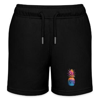 Ananas - Kinder Organic Joggingshorts Mini Bolter von Stanley/Stella - Schwarz - Vorne