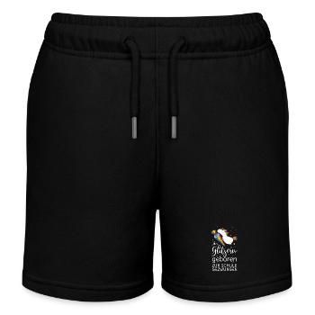 Einschulung Einhorn Zum Glitzern Geboren Schule  - Kinder Organic Joggingshorts Mini Bolter von Stanley/Stella - Schwarz - Vorne