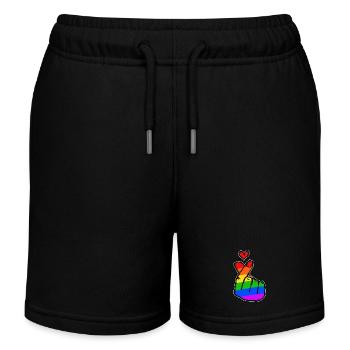 Peace Heart Love Rainbow Mouvement pour la paix - Short de jogging enfant bio Stanley/Stella - noir - Devant