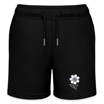 Lächelnde Blume - Kinder Organic Joggingshorts Mini Bolter von Stanley/Stella - Schwarz - Vorne
