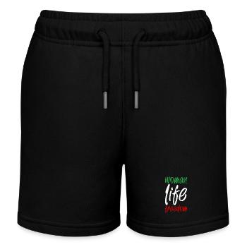 Woman Life Freedom - Kinder Organic Joggingshorts Mini Bolter von Stanley/Stella - Schwarz - Vorne