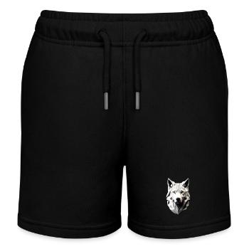 Kopf vom weißen Wolf - Kinder Organic Joggingshorts Mini Bolter von Stanley/Stella - Schwarz - Vorne