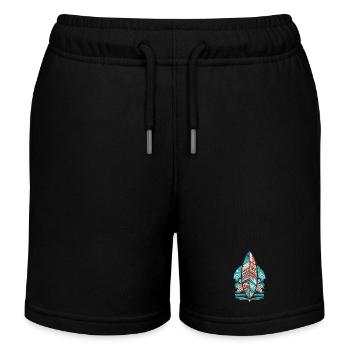 Planche de surf - Short de jogging enfant bio Stanley/Stella - noir - Devant