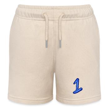 1 blau Nummer Zahl - Kinder Organic Joggingshorts Mini Bolter von Stanley/Stella - Natur - Vorne