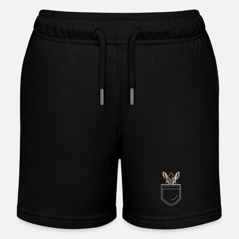 Zèbre - Short de jogging enfant bio Stanley/Stella - noir