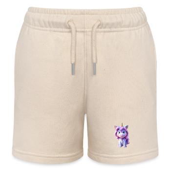Wunderschönes kleines 3D-Einhorn - Kinder Organic Joggingshorts Mini Bolter von Stanley/Stella - Natur - Vorne