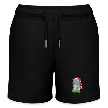 Katze Weihnachten Paket - Kinder Organic Joggingshorts Mini Bolter von Stanley/Stella - Schwarz - Vorne