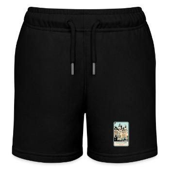 Château d'Ussé, Loire-Tal - Kinder Organic Joggingshorts Mini Bolter von Stanley/Stella - Schwarz - Vorne