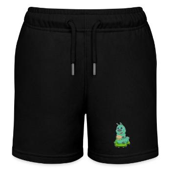 Cheeseburger chenille - Short de jogging enfant bio Stanley/Stella - noir - Devant