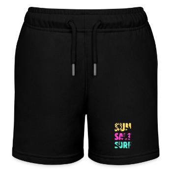 Sun Salt Surf Summer - Kids Organic Sweat Shorts by Stanley/Stella - black - Front