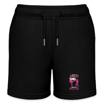 Karaté fille avec ceinture noire - Short de jogging enfant bio Stanley/Stella - noir - Devant