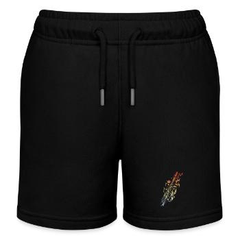 Flute Graphic Retro Style - Kids Organic Sweat Shorts by Stanley/Stella - black - Front