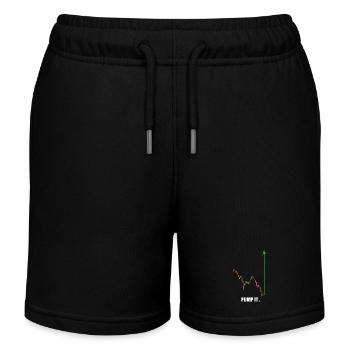 pump it, Krypto, Aktien, gym, fitness, trading - Kinder Organic Joggingshorts Mini Bolter von Stanley/Stella - Schwarz - Vorne