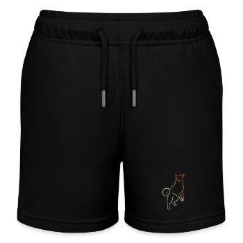 Vintage Hund Skizze - Kinder Organic Joggingshorts Mini Bolter von Stanley/Stella - Schwarz - Vorne