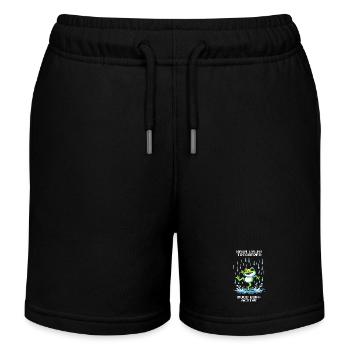 Regen-Event – Stimmungsbuff aktiv | Frosch - Kinder Organic Joggingshorts Mini Bolter von Stanley/Stella - Schwarz - Vorne