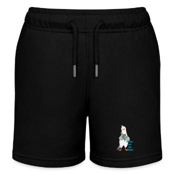 „Butter bei die Fische“ – Lustige Möwe mit Fisch - Kinder Organic Joggingshorts Mini Bolter von Stanley/Stella - Schwarz - Vorne
