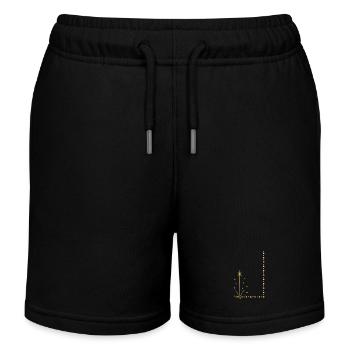 Goldene Sternpflanze am Rand - Kinder Organic Joggingshorts Mini Bolter von Stanley/Stella - Schwarz - Vorne