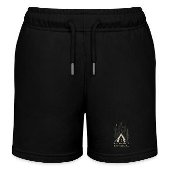 Solo Camping Introverti Campeur Calme - Short de jogging enfant bio Stanley/Stella - noir - Devant