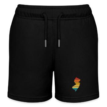New Jersey - United States of America - Stripes - Kinder Organic Joggingshorts Mini Bolter von Stanley/Stella - Schwarz - Vorne
