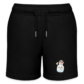 Un message de pirate mignon dans une bouteille - Short de jogging enfant bio Stanley/Stella - noir - Devant