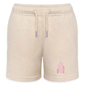 Chemise en cactus colorée – style désertique bohème - Short de jogging enfant bio Stanley/Stella - écru doux - Devant