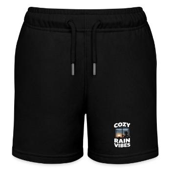 Cozy Rain Vibes Regen - Kids Organic Sweat Shorts by Stanley/Stella - black - Front