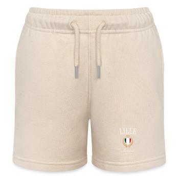 Lille France Coat of Arms Crown – Travel Souvenir - Kids Organic Sweat Shorts by Stanley/Stella - soft Ecru - Front