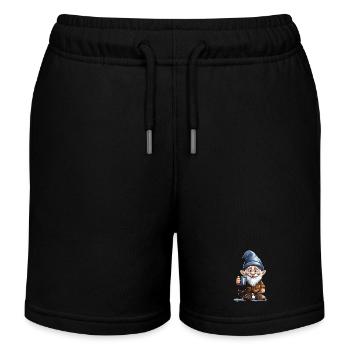 Gnom mit Kaffee Becher - Kinder Organic Joggingshorts Mini Bolter von Stanley/Stella - Schwarz - Vorne