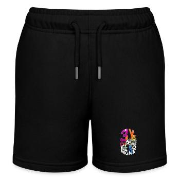 3 YEARS OF BEING AWESOME FOOTBALL 3RD BIRTHDAY - Kids Organic Sweat Shorts by Stanley/Stella - black - Front