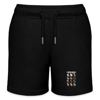 Mountain Animals Cute Cartoon Diagram Animals - Kids Organic Sweat Shorts by Stanley/Stella - black - Front