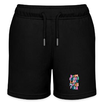 Fette Farbburst-Typografie - Kinder Organic Joggingshorts Mini Bolter von Stanley/Stella - Schwarz - Vorne