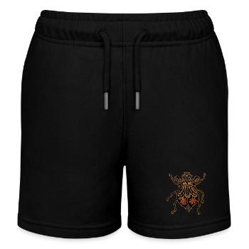 bunter Blumenkäfer - Kinder Organic Joggingshorts Mini Bolter von Stanley/Stella - Schwarz - Vorne
