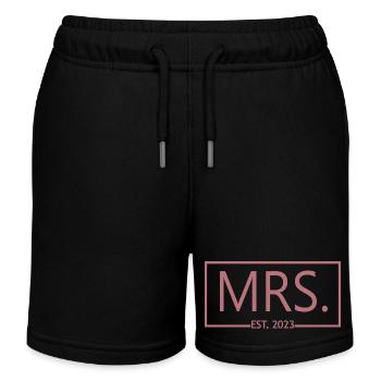 Frau Est. 2023 Verlobung Brautdusche Hochzeit - Kinder Organic Joggingshorts Mini Bolter von Stanley/Stella - Schwarz - Vorne