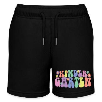 Cute Kindergarten Cool Pre-K Teacher & Pupils Gift - Kids Organic Sweat Shorts by Stanley/Stella - black - Front