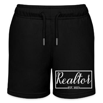 Realtor Est. 2023 Graduation Real Estate Student - Kids Organic Sweat Shorts by Stanley/Stella - black - Front