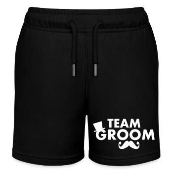 Team groom - Kids Organic Sweat Shorts by Stanley/Stella - black - Front