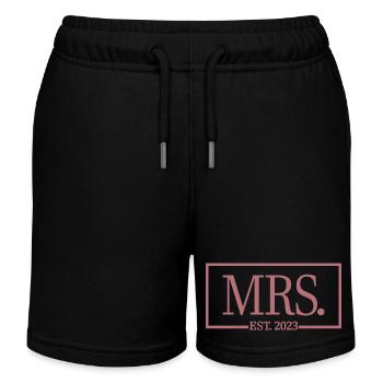 Mme Est. 2023 Fiançailles Mariage Douche nuptiale - Short de jogging enfant bio Stanley/Stella - noir - Devant