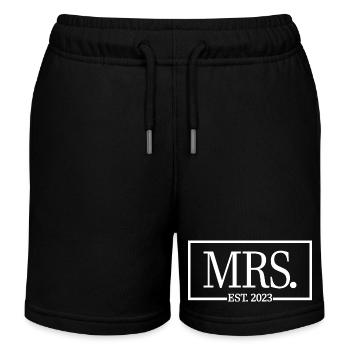Mme Est. 2023 Fiançailles Mariage Douche nuptiale - Short de jogging enfant bio Stanley/Stella - noir - Devant