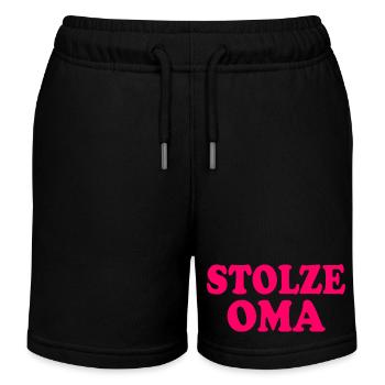Stolze oma - Kinder Organic Joggingshorts Mini Bolter von Stanley/Stella - Schwarz - Vorne