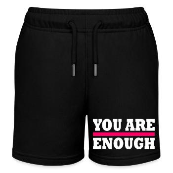 You are enough - Kids Organic Sweat Shorts by Stanley/Stella - black - Front
